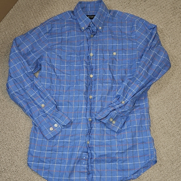 Orvis Men's Blue Plaid Button Down Shirt - Picture 1 of 5